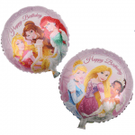 Двустранен балон Принцеси Happy Birthday, кръг 43 см CH