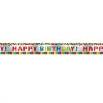 Шарен банер лента Happy Birtgay 7.62 м х 12.5 см