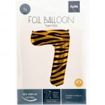 Фолиев балон цифра 7, седмица, тигрова шарка, 100 см