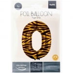 Фолиев балон цифра 0, нула, тигрова шарка, 100 см