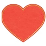 Червени салфетки във формата на сърце, 20 броя