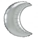 Фолиев балон луна сребро сатен, платина, 66 см