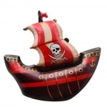 Фолиев балон пиратски кораб, червен, 69 х 73 см