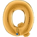Голям фолиев балон златна буква Q, 100 см