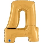 Голям фолиев балон златна буква Д, 100 см