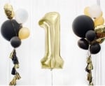 Фолиев балон цифра 1 шампанско, светло злато, 85 см