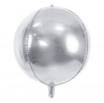 Фолиев балон сфера, топка, сребро, 50 см