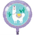 Llama party, фолиев балон лама парти, кръг 45 см