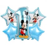 Комплект балони Мики Маус за първи рожден ден, 5 броя