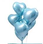 Фолиев балон сърце светлосин, 43 см