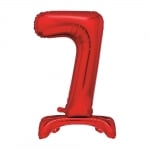 Червен стоящ фолиев балон цифра 7, 76 см