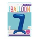 Тъмносин стоящ фолиев балон цифра 7, 76 см