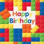 Салфетки за рожден ден конструктор, лего, блокчета, 16 броя