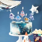 Космическо парти, свещи за торта космос, 5 броя