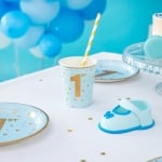Сини чаши за първи рожден ден момче 1st Birthday, 6 броя