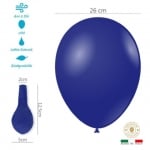 Балон син тъмносин индиго 26 см G90 50, пакет 100 броя Rocca