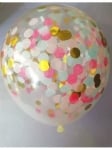 Прозрачен латексов балон с шарени конфети 26 см