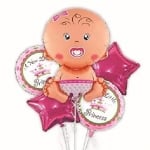 Комплект фолиеви балони бебе момиче, бебешко парти, 5 броя