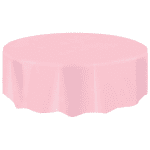 Кръгла светлорозова парти покривка Lovely pink, 2.13 м
