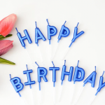 Сини свещички за торта букви happy birthday 