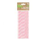 Сламки светлорозови на бели точки, 24 броя