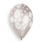 Сребрист балон снежинки 30 см, 1 брой