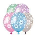 Балони снежинки, микс 33 см, 5 броя