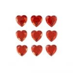 Червени сърца за декорация, 1.7 см, 9 броя