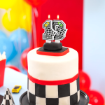 Свещ за торта Рали цифра 0 Състезателни коли Racing