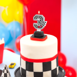 Свещ за торта Рали цифра 3 Състезателни коли Racing