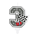 Свещ за торта Рали цифра 3 Състезателни коли Racing