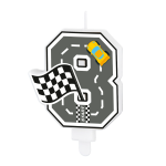 Свещ за торта Рали цифра 8 Състезателни коли Racing