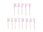 Свещи букви Happy Birthday светлолилав мат