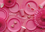 Свещи букви Happy Birthday светлорозов мат