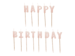 Свещи букви Happy Birthday светлорозов мат