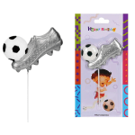 Свещ футбол, сребриста обувка с топка