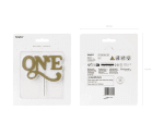 Свещичка за първи рожден ден "One" златиста, 3.8 x 6.5 см