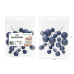 Топери за торта, топчета тъмносин мат, 20 броя