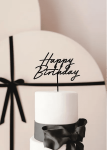 Топер Happy Birthday черен, 18 х 16.5 см