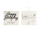 Топер Happy Birthday черен, 18 х 16.5 см