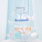 Топер сребърен надпис Happy birthday, 13 х 13.5 см