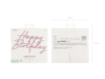 Топер Happy Birthday светлорозов, 18 х 16.5 см