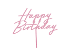 Топер Happy Birthday светлорозов, 18 х 16.5 см