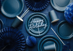 Топер Happy Birthday светлосин, 18 х 16.5 см