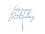 Топер Happy Birthday светлосин, 18 х 16.5 см