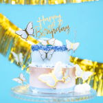Топер златен надпис Happy Birthday, 13 х 13.5 см