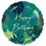 Балон Tropical birthday с палмови листа, кръг 46 см