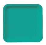 Малки квадратни чинийки тюркоаз, синьо-зелени, 17.4 см, 16 броя