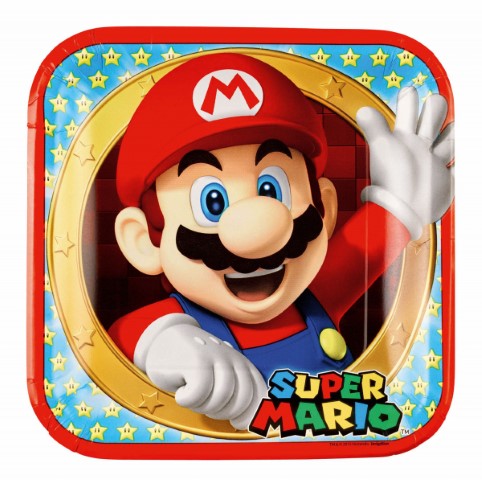 Парти чинийки Супер Марио, Super Mario - 8бр, 23см