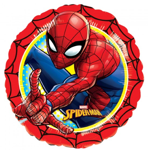 Спайдърмен фолиев балон кръг червен Spider-Man, 43 см